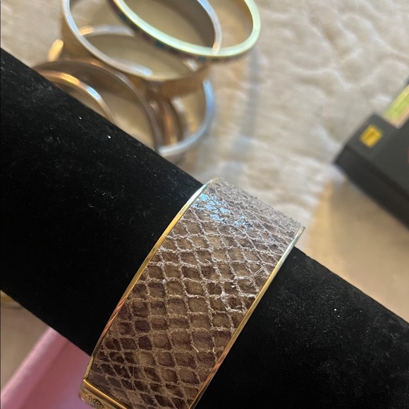 Coach Snakeskin Python Textured Bangle Bracelet - Picture 4 of 4